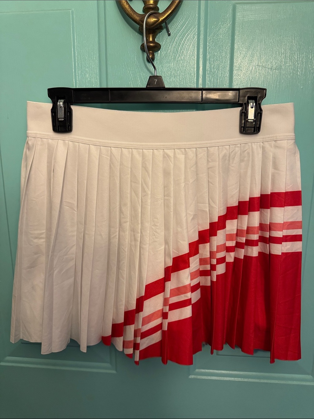 Pleated Two-Tone White and Red Women’s Skirt
